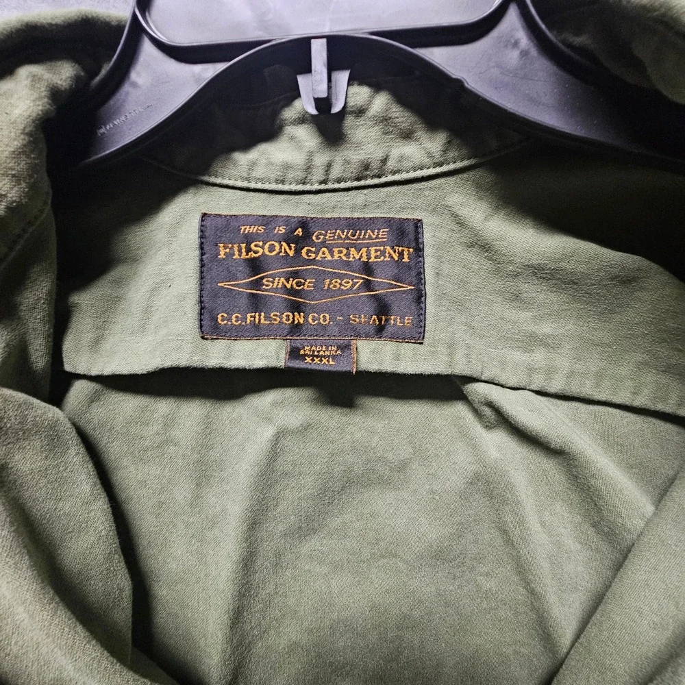 Filson Field Jac-Shirt Washed Fatigue Green Cotton Men's XXXL 20277936